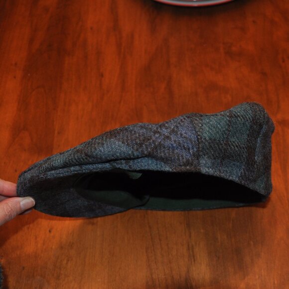 Glen Appin of Scotland Harris Tweed Wool Country Flat Cap Black Watch XL - Picture 2 of 5